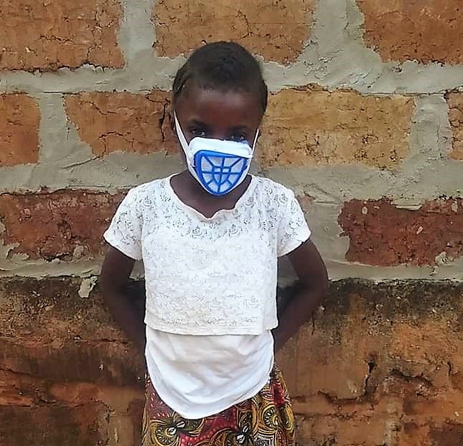 Girl wearing a mask in Zambia