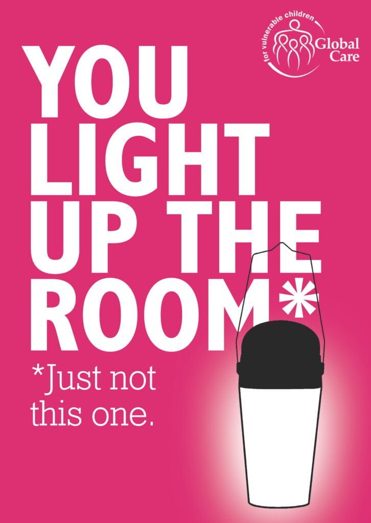 You light up the room postcard