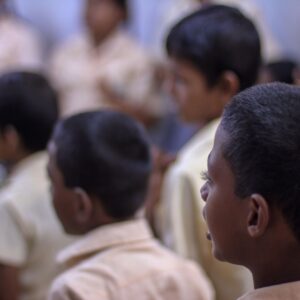 group of schoolboys, faces not visible